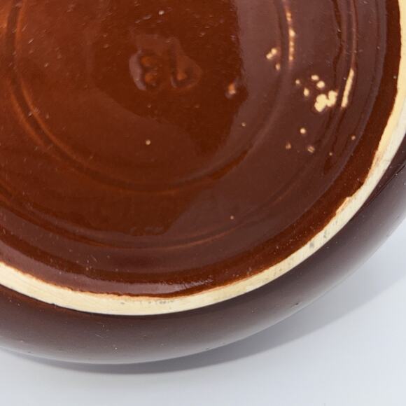 Vintage Brown Drip Glaze Large Pottery Serving Bowl 9” Dia X 4” USA 70s MCM 1973 - Picture 9 of 10
